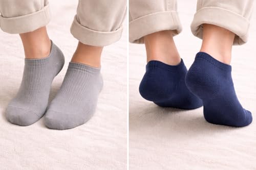 Image of GRAFFY Unisex Cotton Ankle Length Socks for Man & Woman | Soft, Breathable, Comfortable & Durable | Everyday Casual Wear | Multi-Color Pack of 5