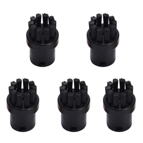 VPOUERY 5 cepillos redondos de repuesto para limpiadores de vapor SC1, SC2, SC3, SC4, SC5, SC7 (negro)
