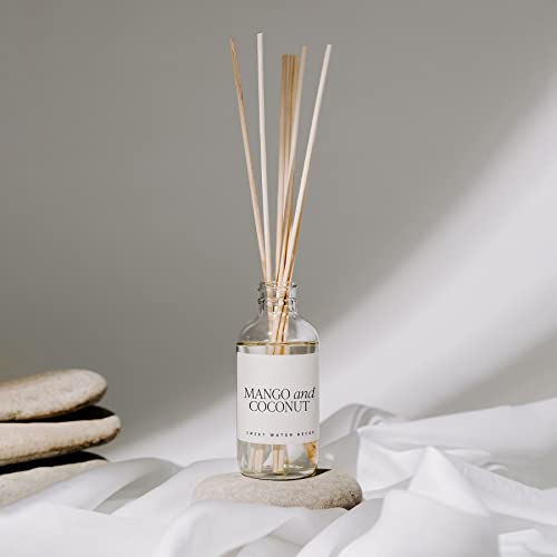 Image of Sweet Water Decor Mango and Coconut Reed Diffuser Set - Pineapple, Mango, Orange, Coconut Milk Scented Diffuser for Home - Summer Home Decor and Air Freshener