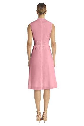 Image of Maggy London Women's Women's Semi Sheer Overlay Empire Waist Midi - Pleated V Neck Sleeveless - Wedding Guest Dress