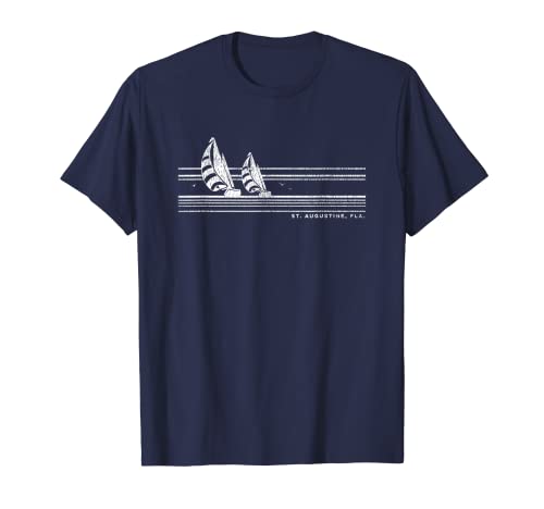 St. Augustine FL Vintage Sailing 70s Barco náutico Camiseta