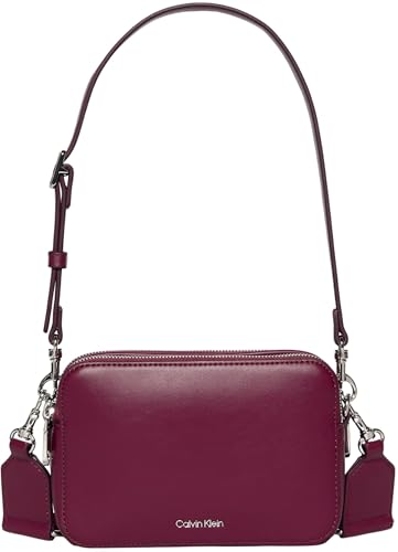 Calvin Klein Women's WEBBING DOUBLE STRAP CAMERA BAG LV04F3165G Crossover, Red (Alluring Pink), One Size