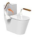 JumboTIGER Toilet Safety Rails,Heavy Duty Toilet Safety Frame with Foldable Wooden Handles,Toilet Assist Support Rails with Arms for Seniors Elderly Handicap Pregnant(Wooden Handles)