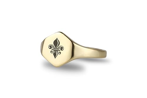 Royal Signet Ring - Family Crest Jewelry - Custom Heraldry Design - Hexagon Piece