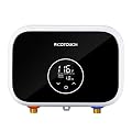 Electric Tankless Water Heater 240V, ECOTOUCH 6kW Point of Use Tankless Water Heater Instant Hot Water Heaters Electric with Self-modulation Technology ETL Certificated ECO60BE Black