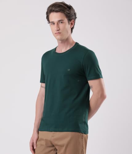 Image of TURMS Men's Anti Stain Casual T-Shirt Round Neck Half Sleeves | Anti Odor Water Repellent | Stretchable Cotton Rich Solid | Available in Plus Sizes