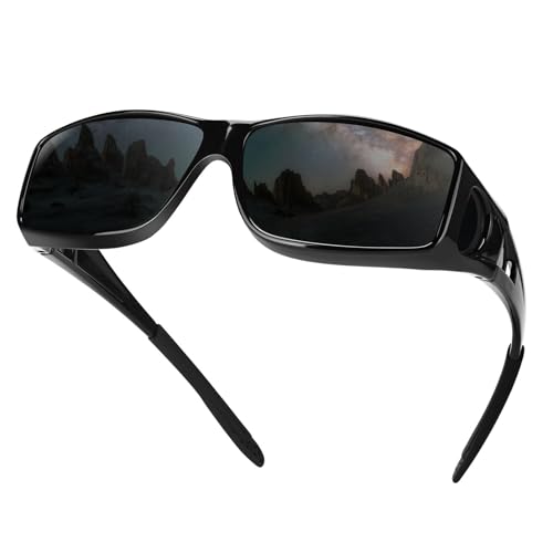 Image of Night Driving Glasses for Men Women Fit Over Sunglasses Anti Glare Polarized HD Night Vision Glasses