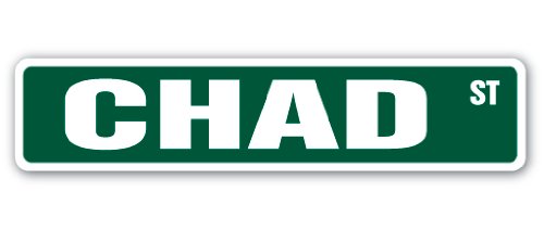 SignMissionCHAD Street Sign Childrens Name Room Sign | Indoor/Outdoor |  18" Wide Plastic Sign