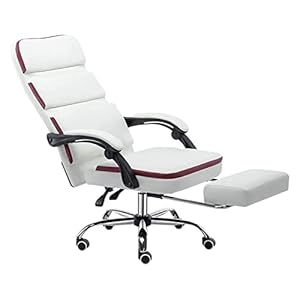 Computerstoel Bureaustoel Liggende Executive Gaming-stoel PU-leer Gamestoel met hoge rugleuning Ergonomische stoel (Kleur: Wit#1) nodig Comfortabel jubileum vision