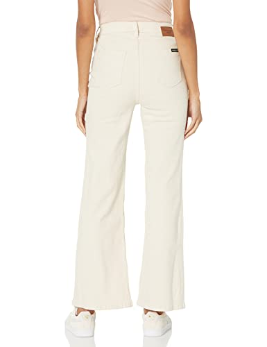 Calvin Klein Women's Jeans Super High Rise Side Split Flare Denim, Ecru, 292