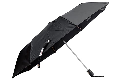 Sun Brand Jet 3-Fold Auto Open Umbrella for Rain Black Classic Compact Travel Umbrella with UV Protection for Men & Women