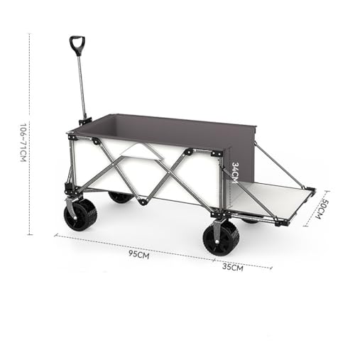 Faltbarer Rollwagen Einkaufswagen Picknickwagen Campingwagen für Camping Strand – Bild 5
