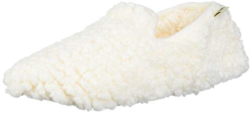 Dearfoams Women's Fluffy Sherpa Closed Back Slipper, Muslin, Small Standard US Width US