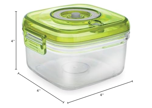 Plastic Food Storage Containers with Airtight Lids - Square Food Storage Containers with Lids - Great for Vegatables, Fruits and Meats - Keeps Food Fresh - Vacuum Seal Containers for Food