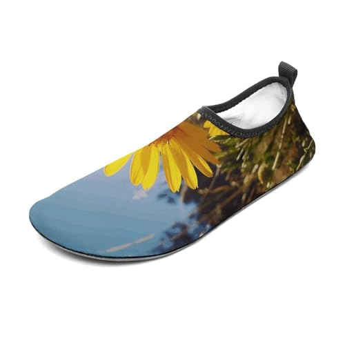 Water Shoes for Women Men Quick Dry Barefoot Shoes Yellow Flower Under The Sun Sport Shoes Beach Aqua Socks for Hiking Swim Surf Yoga Sport