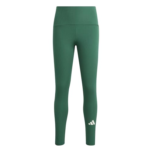 adidas Niñas Sport Seasonals Collegiate Typography Leggings Junior Girls Tights, collegiate green/ivory, 9-10 Years