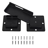 1Pack Flip Gate Latch Lock with Padlock Hole,4mm Heavy Duty Steel Adjustable Door Lock for Swing Open Door, Outdoor Gate, Wooden Fence, Barn Door, Shed, Garage, Yard