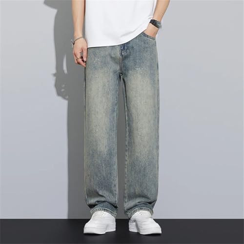 Men’s 2025 New Cotton Baggy Jeans, Retro Loose Streetwear Fashion, Korean Straight Washed Denim3