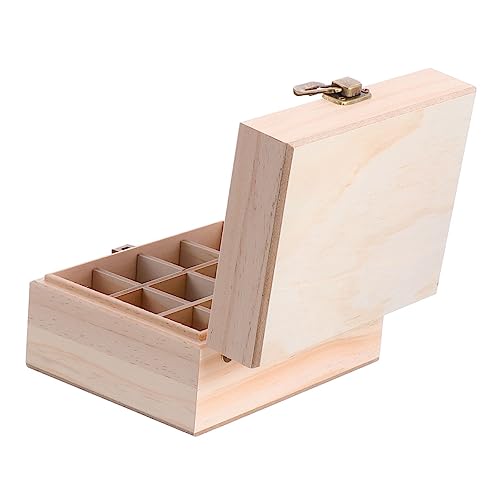 MUSISALY Essential Oil Case Travel Essential Oil Packaging Box 12 Compartment Wood Holder Storage Clean Design