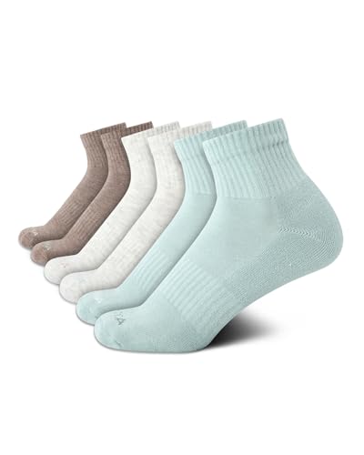 Image of Nautica Womens High Quarter Socks Moisture Wicking Cushioned Socks, 6 Pack | Dri-Motion Moisture Wicking Stretch Fabric, Cushioned Key Areas, Reinforced Heel and Toe, High Quarter Cut, Shoe Size 4-10