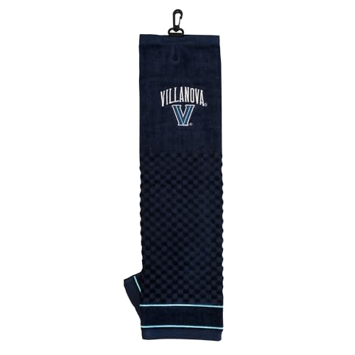 Team Golf NCAA Villanova Wildcats Embroidered Golf Towel Embroidered Golf Towel, Checkered Scrubber Design, Embroidered Logo