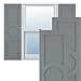 Ekena Millwork TFP001AC18X037CH True Fit PVC Center Circle Arts & Crafts Fixed Mount Shutters, (Per Pair-Hardware Not Included), 18"W, Ocean Swell