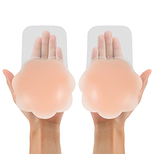 Yojorkily Nipple covers 5.31 Reusable Silicone Nipplecovers Adhesive Breast Lift Pasties for Women, Pink, Large