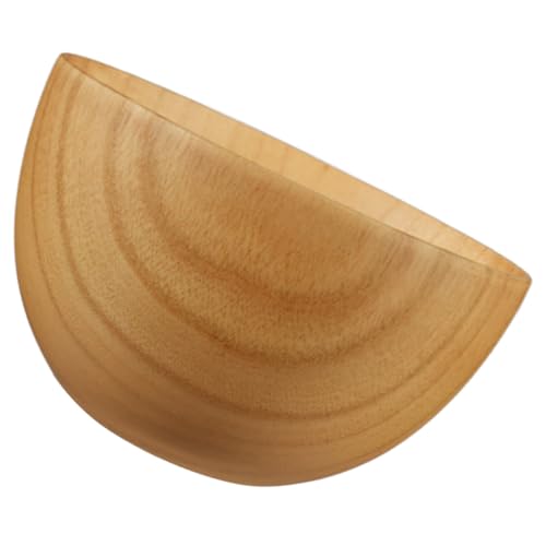 POPETPOP 日式浅色中号実木ラーメン丼 軽量天然木製サラダ麺鉢 使いやすい家用和風食器 スープ ご飯 麺類対応