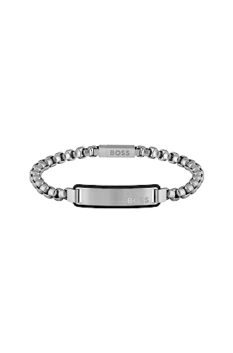 BOSS Jewelry Pulsera de cadena para Hombre Colección ID, Plata, Talla única