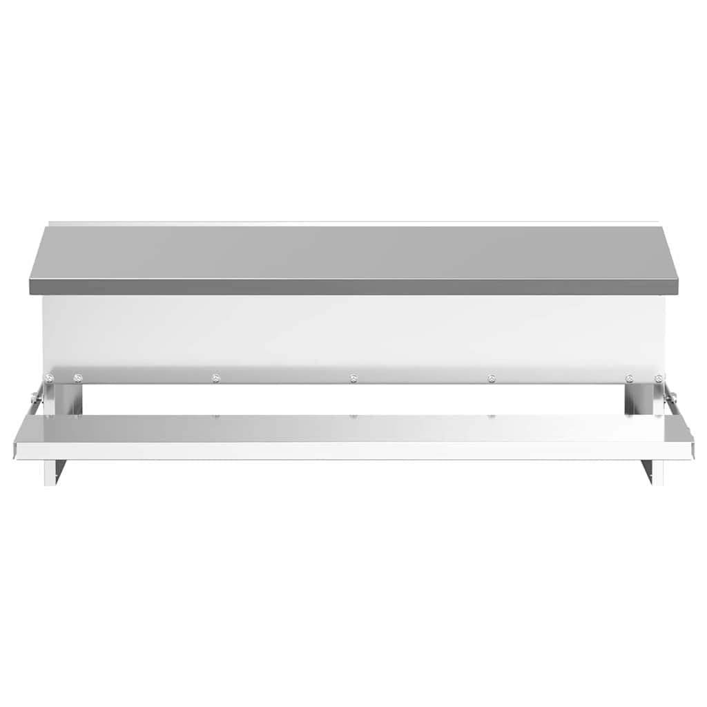 Comedero para gallinas de acero galvanizado, 75 x 53 x 20,5 cm, comedero para pollos con porciones automáticas, estación de hidratación impermeable para interior y exterior