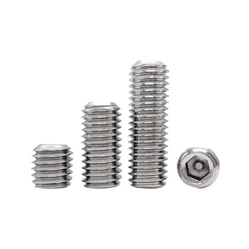 Jbv|CglW | 304 Stainless Steel M6 M8 M10 M12 M16 Hex Socket Flat Point Set Screws DIN913 1/10/50 Pcs(10pcs M12X10mm)