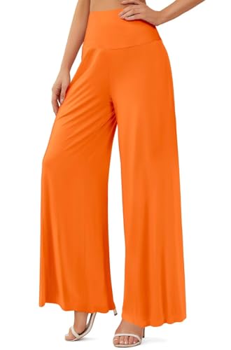 JZC Women's Palazzo Lounge Pants Stretchy Wide Leg Casual Pants Comfy High Waist Flowy Pants S-3XL