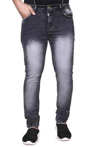 Image of Men's Slim Fit Stretchable Denim Jeans Stylish Mid-Rise Casual Wear Comfortable Soft Cotton Blend Fabric Trendy Jeans for Daily, Office & Party Use