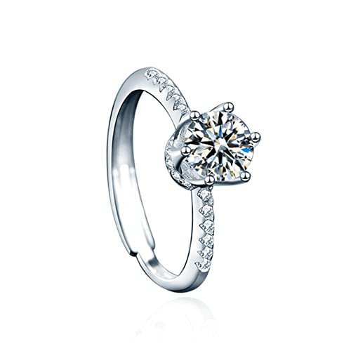 Bague fiançailles moissanite réglable, le cadeau idéal en argent 925