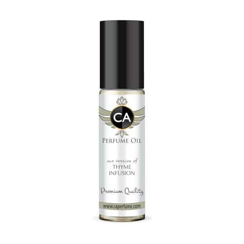 CA Perfume Originals Thyme Infusion Unisex Fragrance Oil Spicy Scent Long Lasting Perfumes for Women &amp; Men Travel Size TSA Ready Mini Parfum Body Oil Roll-on 0.33 Fl Oz 10ml