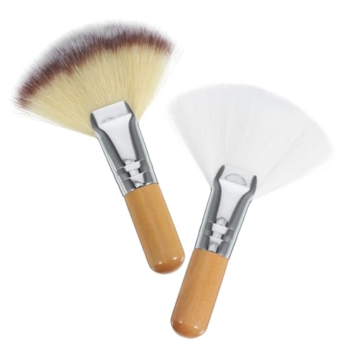 FOMIYES Makeup Brush for Loose Powder Fan Facial Brush Setting Powder Applicator Soft Bristles and Easy Control
