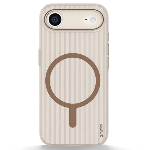 Image of GRIPP Slimfit Case Compatible with Mag-Safe for iPhone Air | Ultra-Thin, Corrugated Design, Matte Frosted Finish, Raised Edges, Anti-Scratch, Sleek & Lightweight Back Cover - Gold