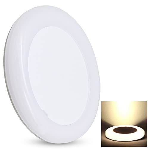 Homdec 12 Volt LED Ceiling Dome Light, 3'' LED RV Puck Light Super Slim Under Cabinet Light, Surface Mount 12V DC Interior Light for RV Camper Trailer Motorhome