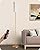 EDISHINE Modern Corner Floor Lamp with Remote, Stepless Dimmable Minimalist Reading Lamp, 65" Tall Pole Lamp for Living Room, Bedroom, Office, 9W LED Bulb Included (Gold)