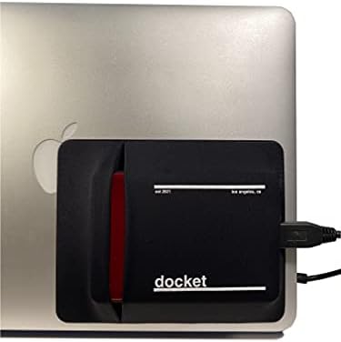 External Hard Drive Holder for Laptop-Closed Pocket Design with Cable Hole for Safe Storage-Multi-Use Computer Accessories Adhesive Pouch-Meant to Expand Storage and Eliminate Boundaries,Black