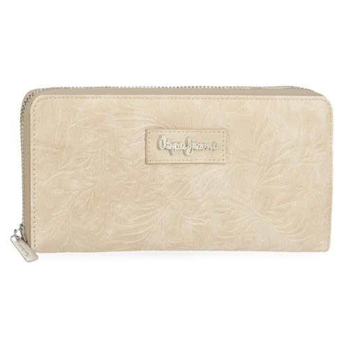 Pepe Jeans Jana Billetero con Tarjetero Beige 19,5x10x2 cms Poliéster con Detalles en Piel Sintética by Joumma Bags
