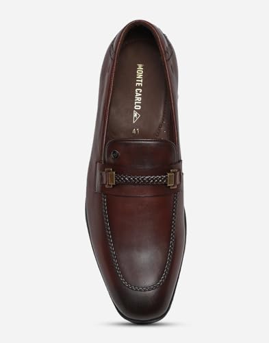 Image of Monte Carlo Mens Solid Slip on Genuine Leather Loafers (201817FW)