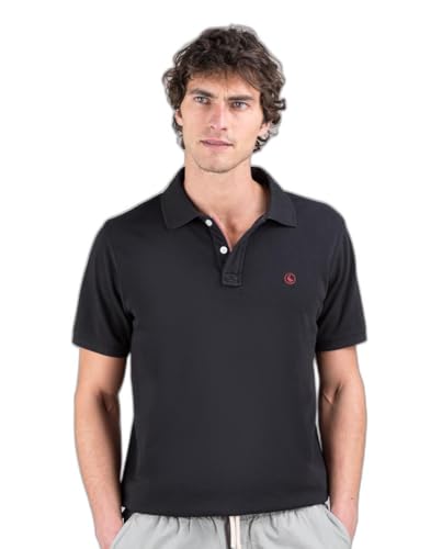 El Ganso Polo Piqué Garment Dyed Negro