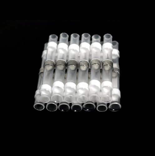 50 Pcs of Solder Seal Sleeve Heat Shrink Butt Wire Connectors White Terminals