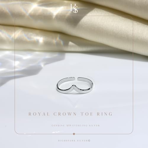 Image of HighSpark Silver Toe Ring /Band Ring for Women | 92.5 Sterling Silver Adjustable Toe Rings | 1 Piece Only | Minimal & Elegant Designs