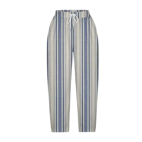 Capri Pants for Women Casual Straight Leg Capris Loose Comfy Harlan Pants Drawstring Elastic Waist Cropped Pants3
