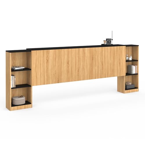 IDMarket - Tête de lit sur Pied Extensible avec chevets coulissants CATBA pour lit 140 et 160 cm...