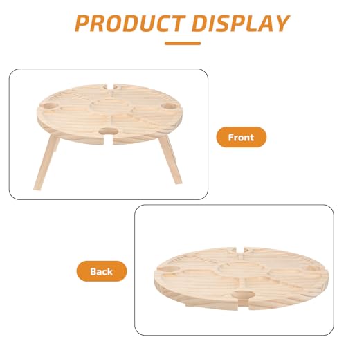 Table de pique extérieure en bois pliante légère kaki pour repas - 5