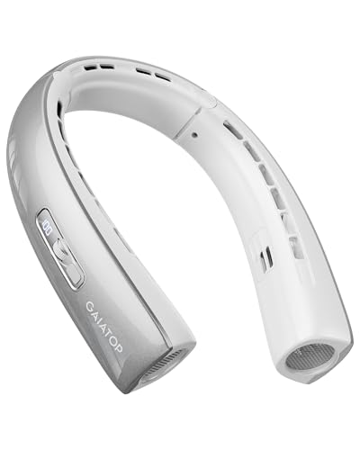 Gaiatop Personal Neck Fan,Rechargeable Hands Free Bladeless Portable Mini Fans,3 Speeds 48 Air Outlet,Free Adjustment Personal Cooling Fan,Wearable Neck Fan Suitable for Traveling,Sports