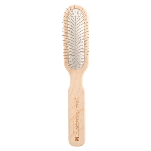 Chris Christensen 20 mm Oblong Pin Dog Brush, Original Series, Groom Like a Professional, Stainless Steel Pins, Lightweight Beech Wood Body, Ground and Polished Tips